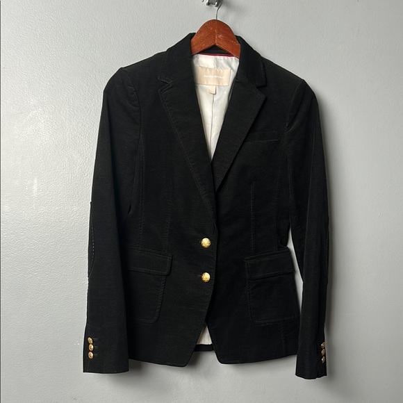 J Crew Black Corduroy Black Blazer with Gold Buttons size 4 Cotton blend - Picture 1 of 13